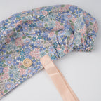 Blue & Pink Flowers Ponytail Scrub Cap