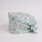 Mint Green Flower Tie Back Scrub Cap