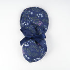 Navy Floral Ponytail Scrub Cap