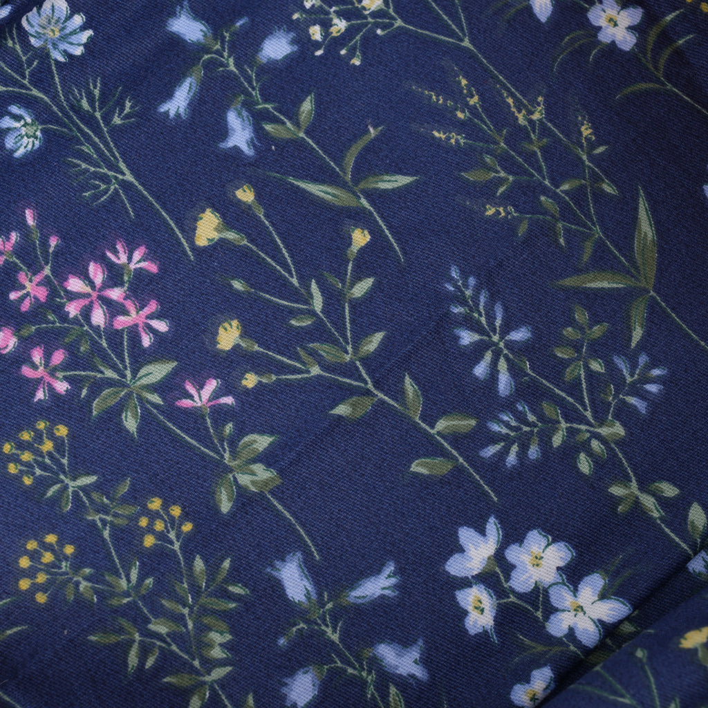 Navy Floral Ponytail Scrub Cap