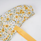 Yellow & White Floral Ponytail Scrub Cap