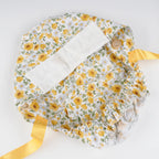 Yellow & White Floral Ponytail Scrub Cap
