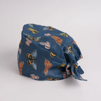 Navy Butterfly Tie Back Scrub Cap