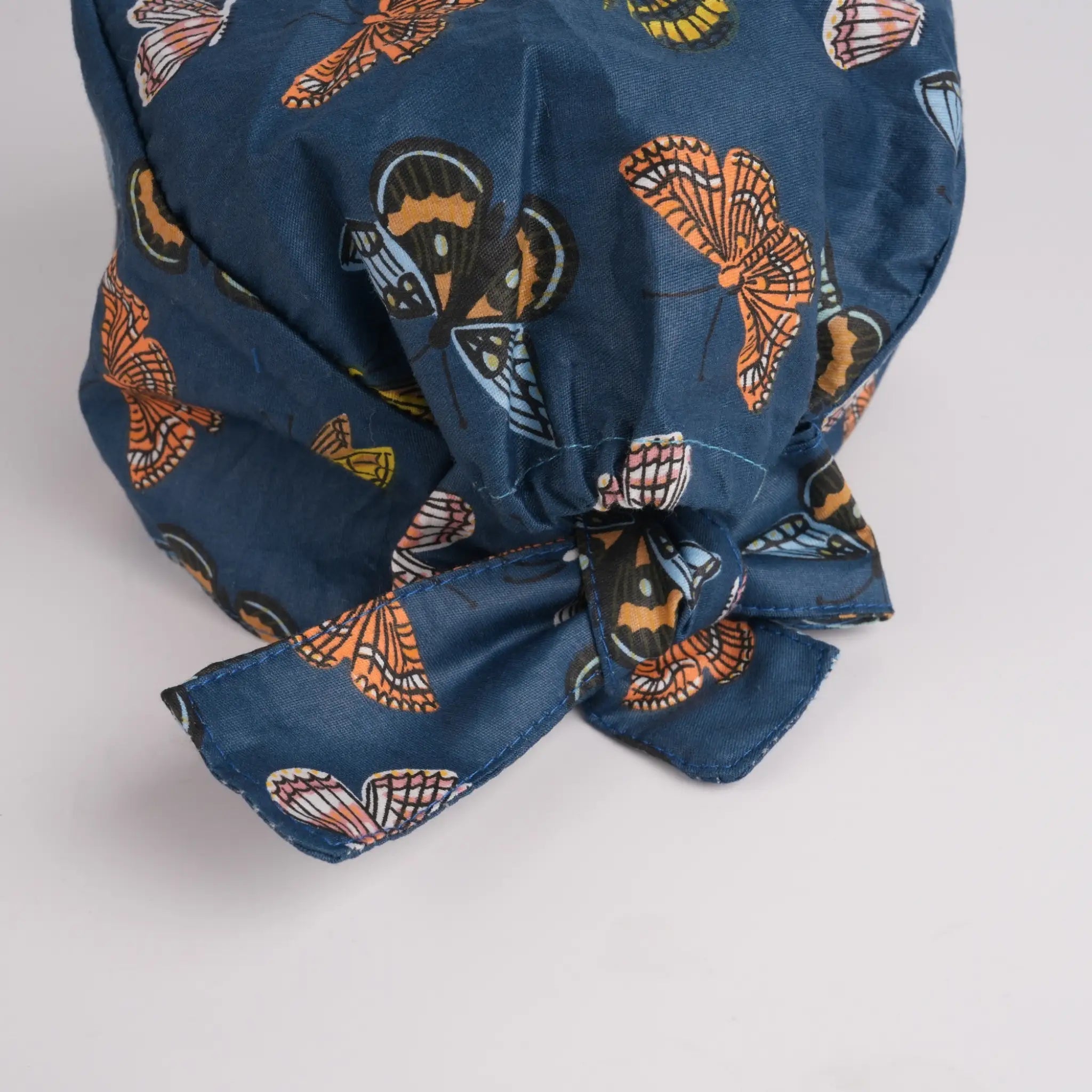 Navy Butterfly Tie Back Scrub Cap