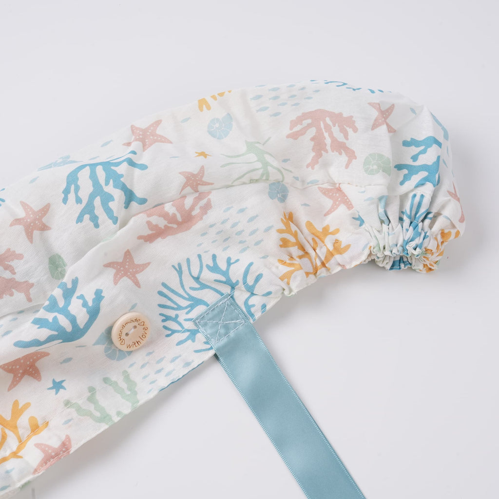 Ocean Coral Ponytail Scrub Cap