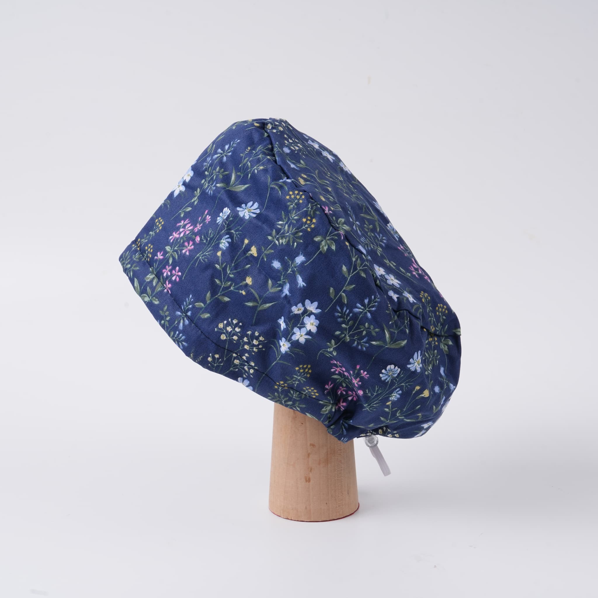 Navy Floral Euro Scrub Cap