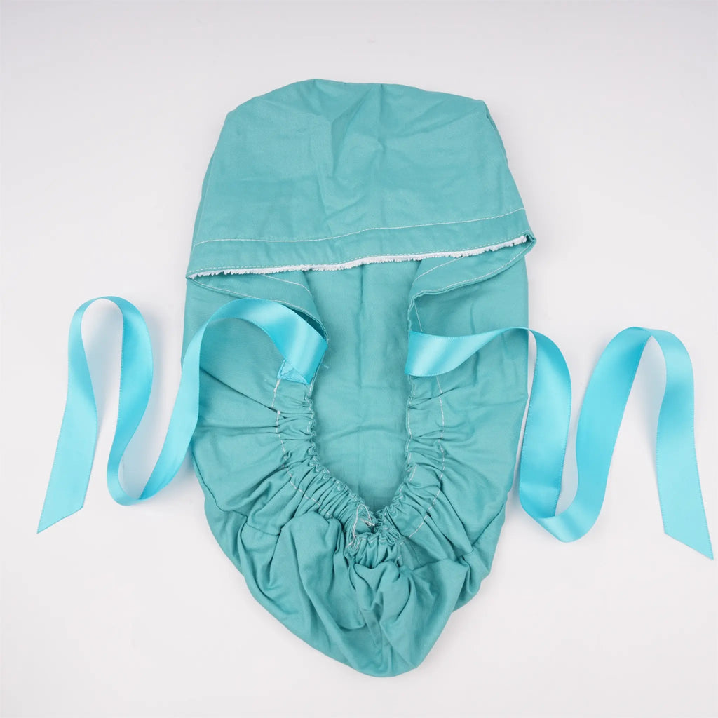 Solid Teal Ponytail Scrub Cap