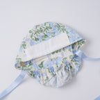 Watercolor Blue Floral Ponytail Scrub Cap