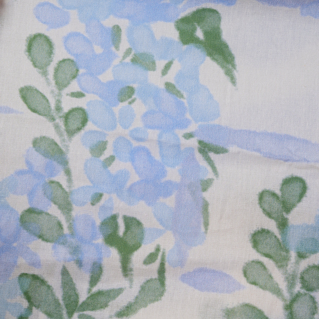 Watercolor Blue Floral Ponytail Scrub Cap