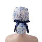 Floral & Bow Ponytail Scrub Cap