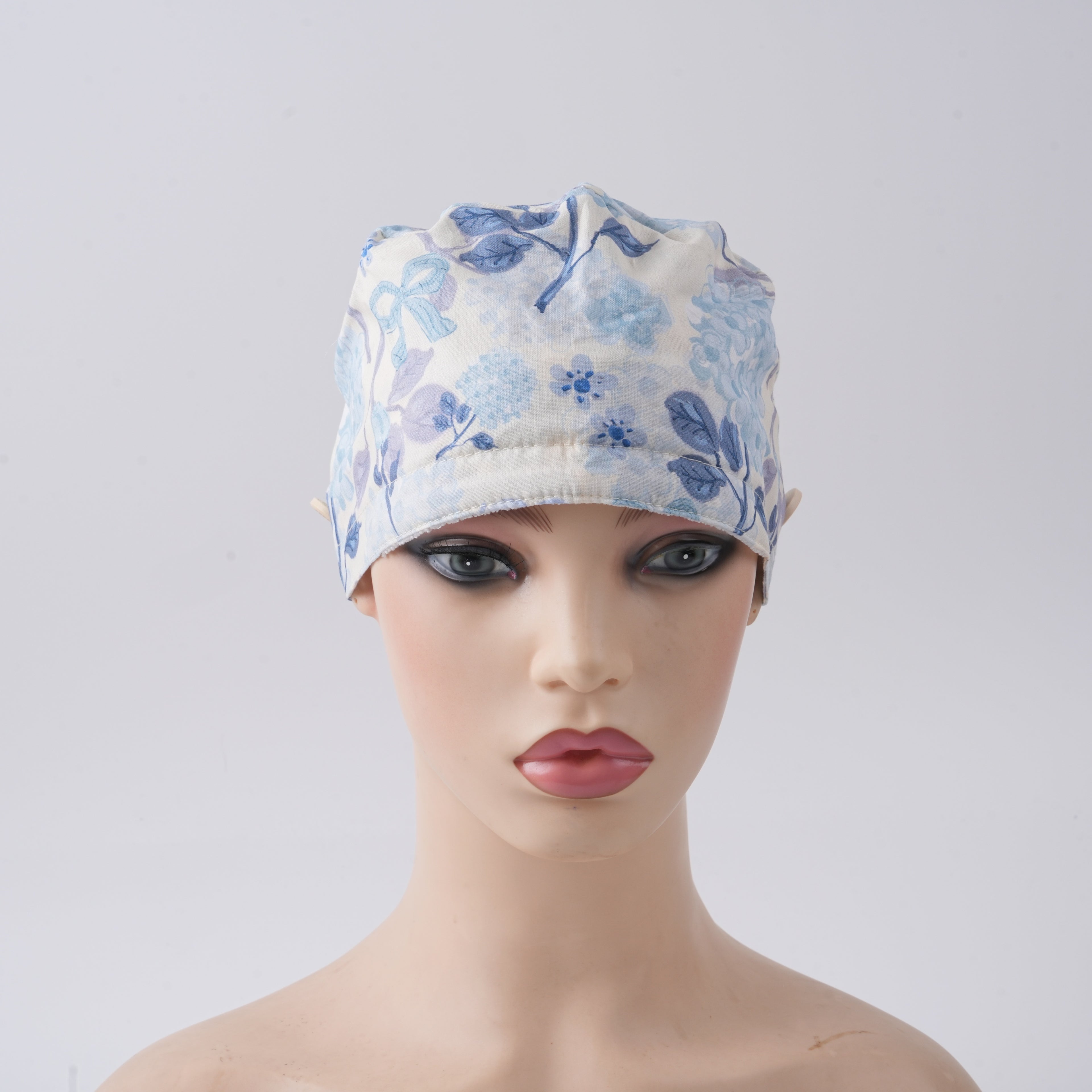 Floral & Bow Ponytail Scrub Cap