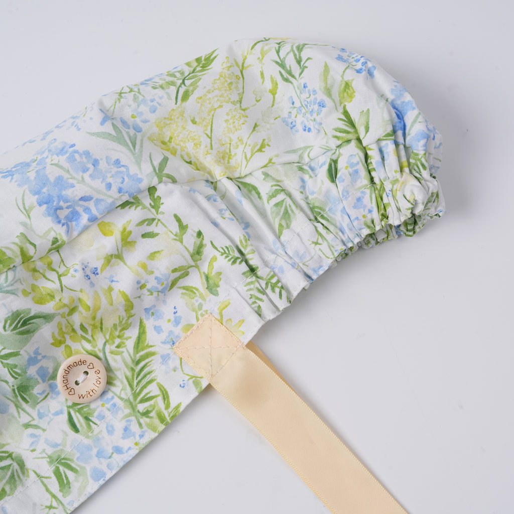 Watercolor Botanical Ponytail Scrub Cap
