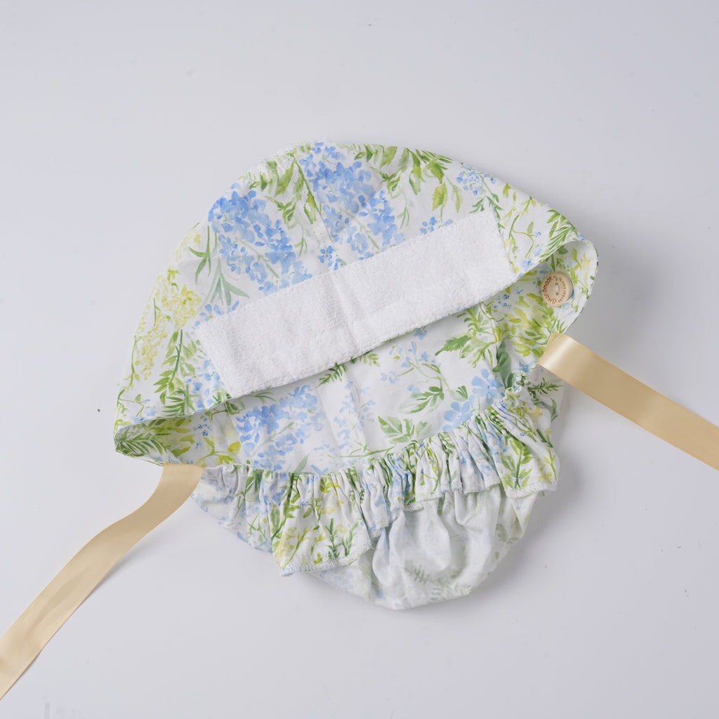 Watercolor Botanical Ponytail Scrub Cap