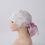 Pastel Bows Ponytail Scrub Cap