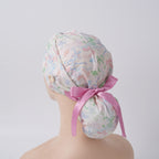 Pastel Bows Ponytail Scrub Cap