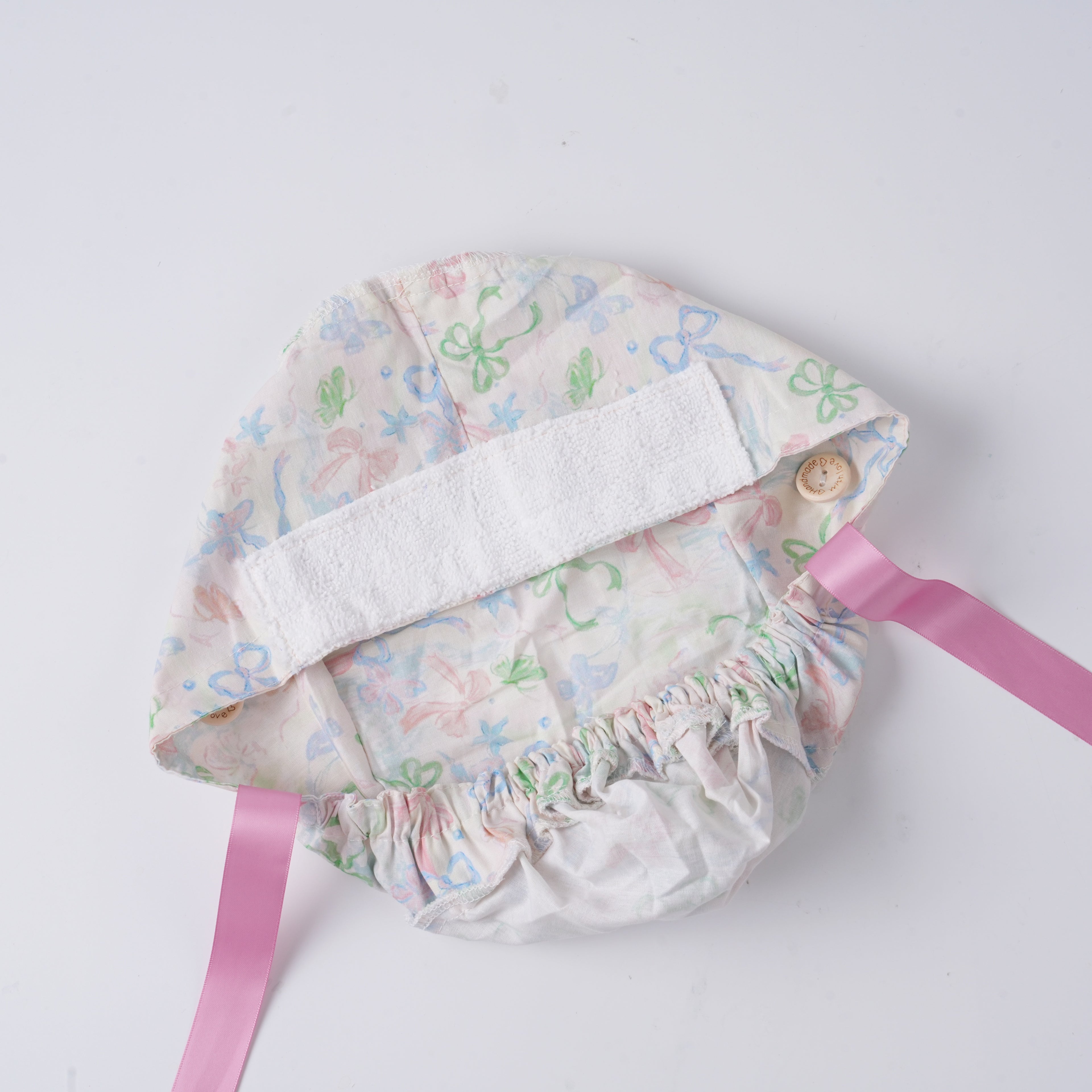 Pastel Bows Ponytail Scrub Cap