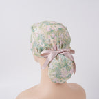 Pastel Flowers Ponytail Scrub Cap