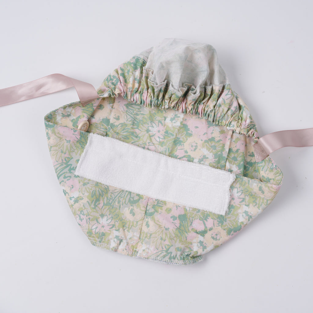 Pastel Flowers Ponytail Scrub Cap