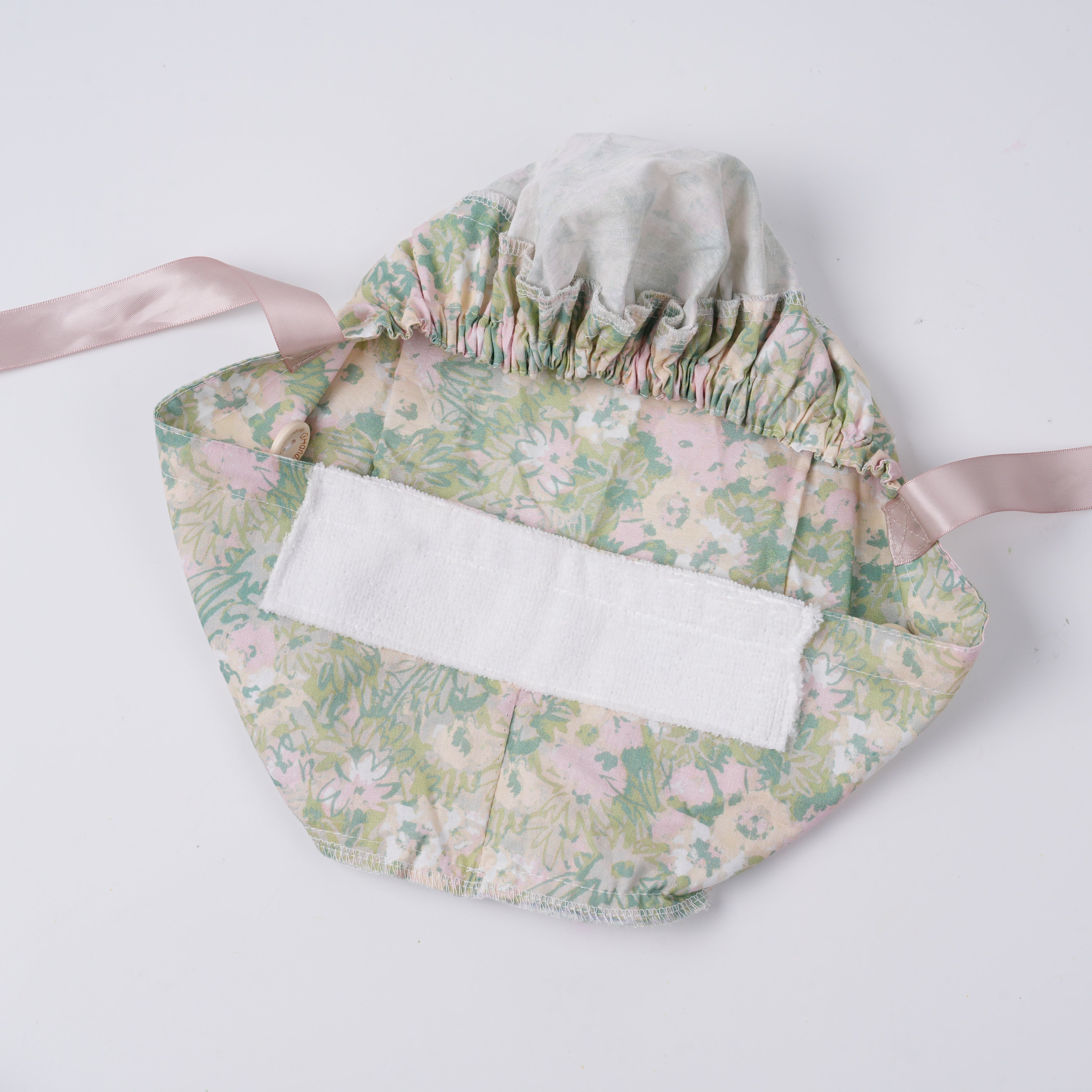 Pastel Flowers Ponytail Scrub Cap