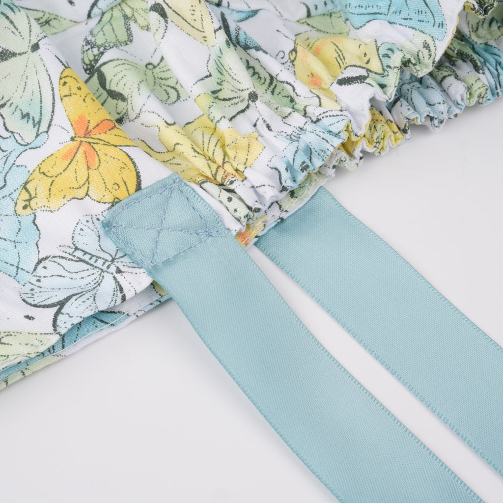 Teal Butterfly Ponytail Scrub Cap