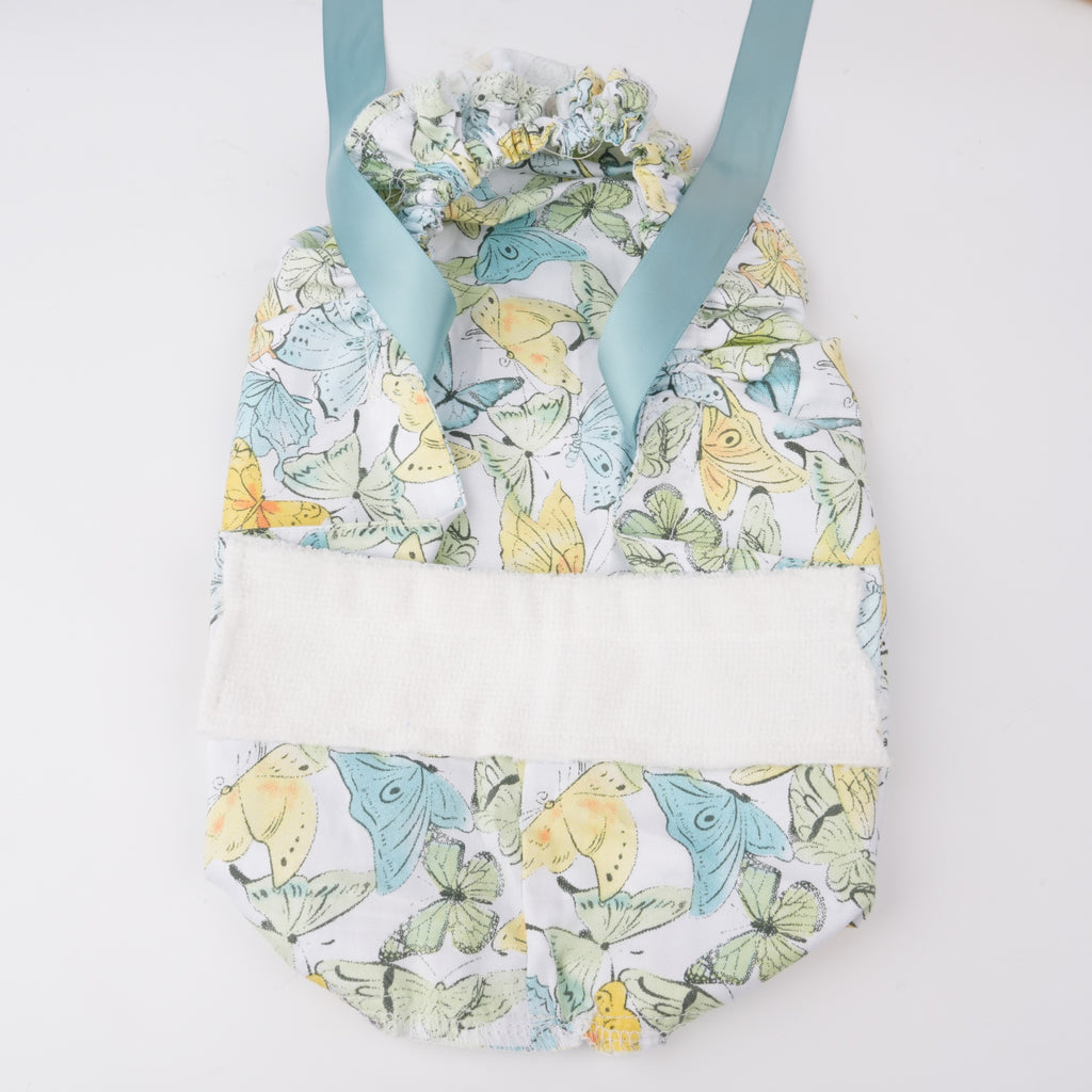 Teal Butterfly Ponytail Scrub Cap