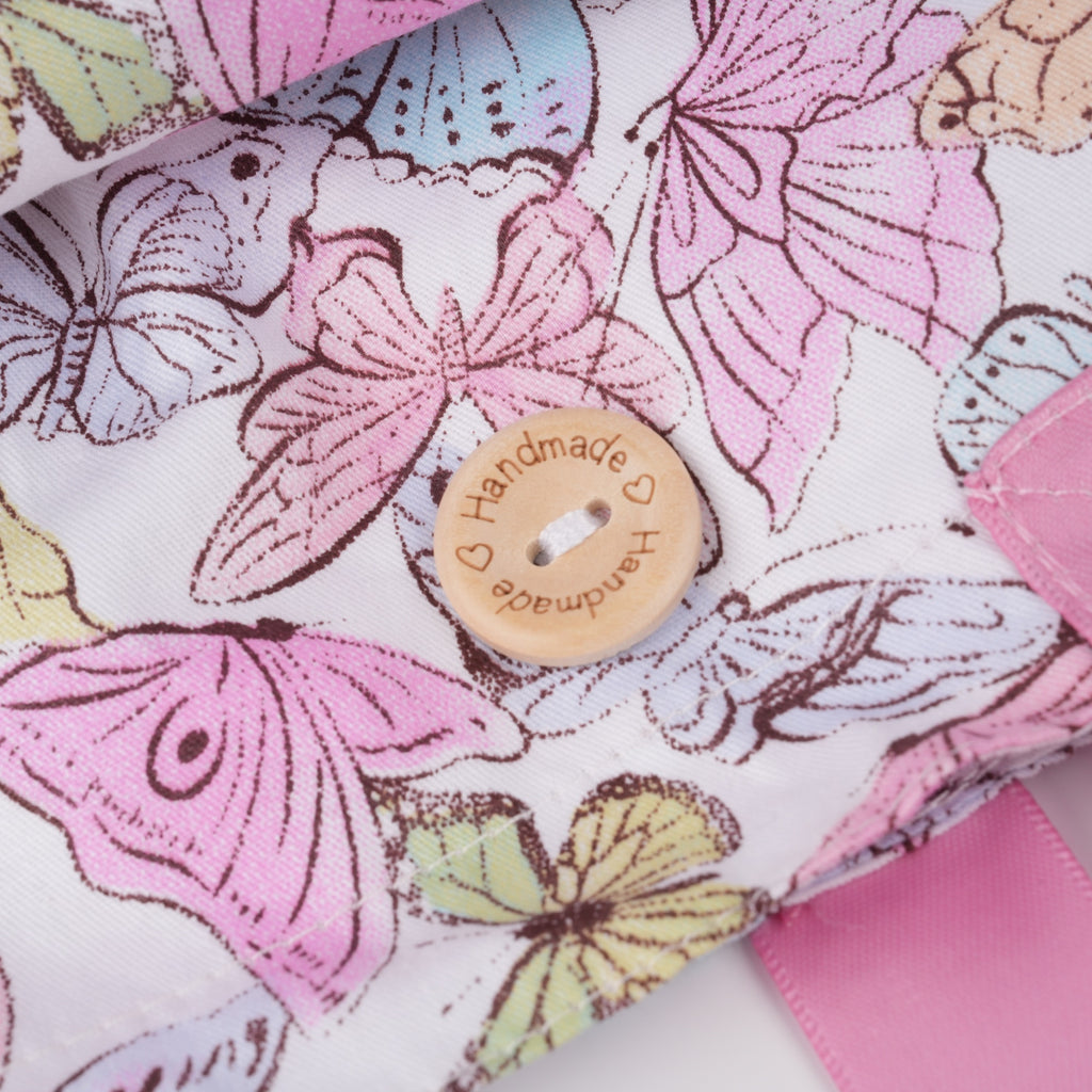 Pink Butterfly Ponytail Scrub Cap