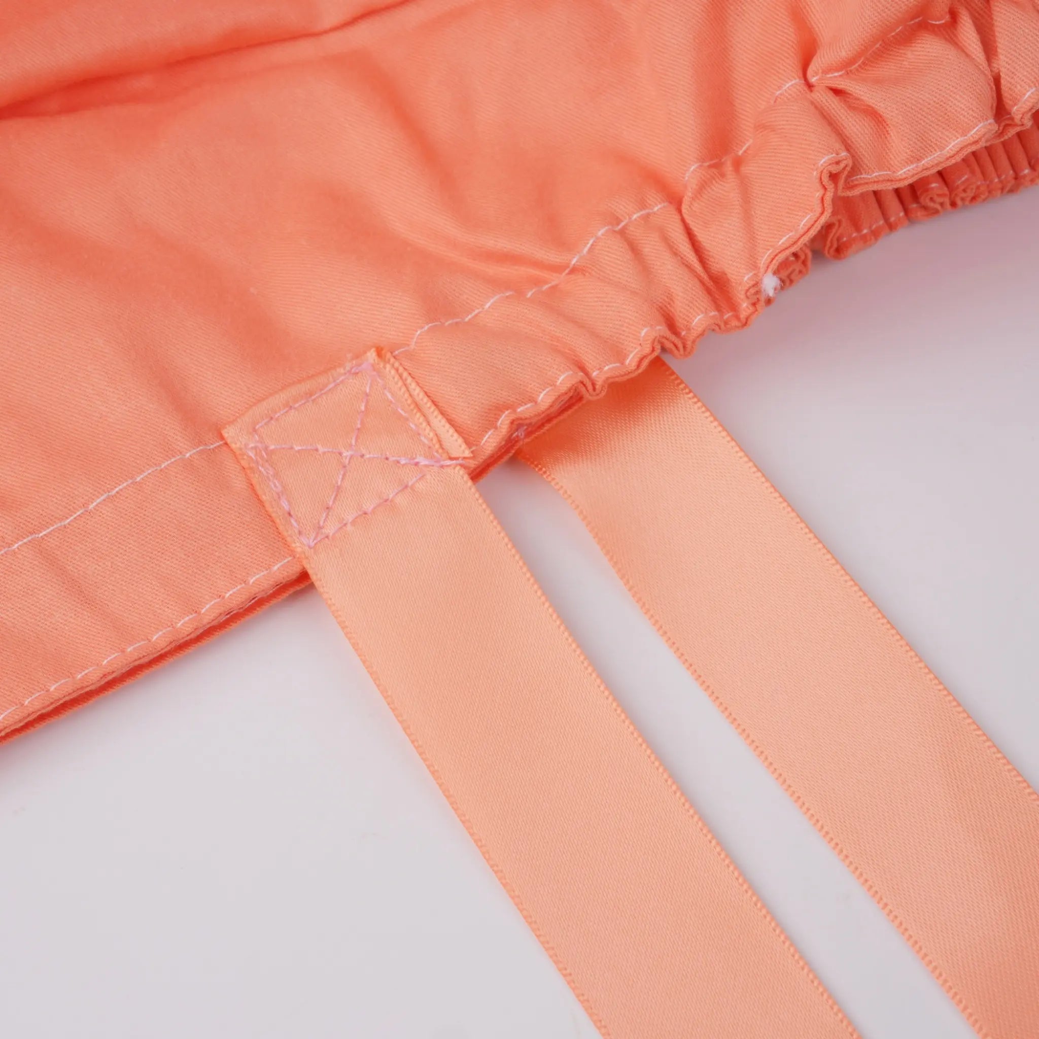 Coral Orange Ponytail Scrub Cap