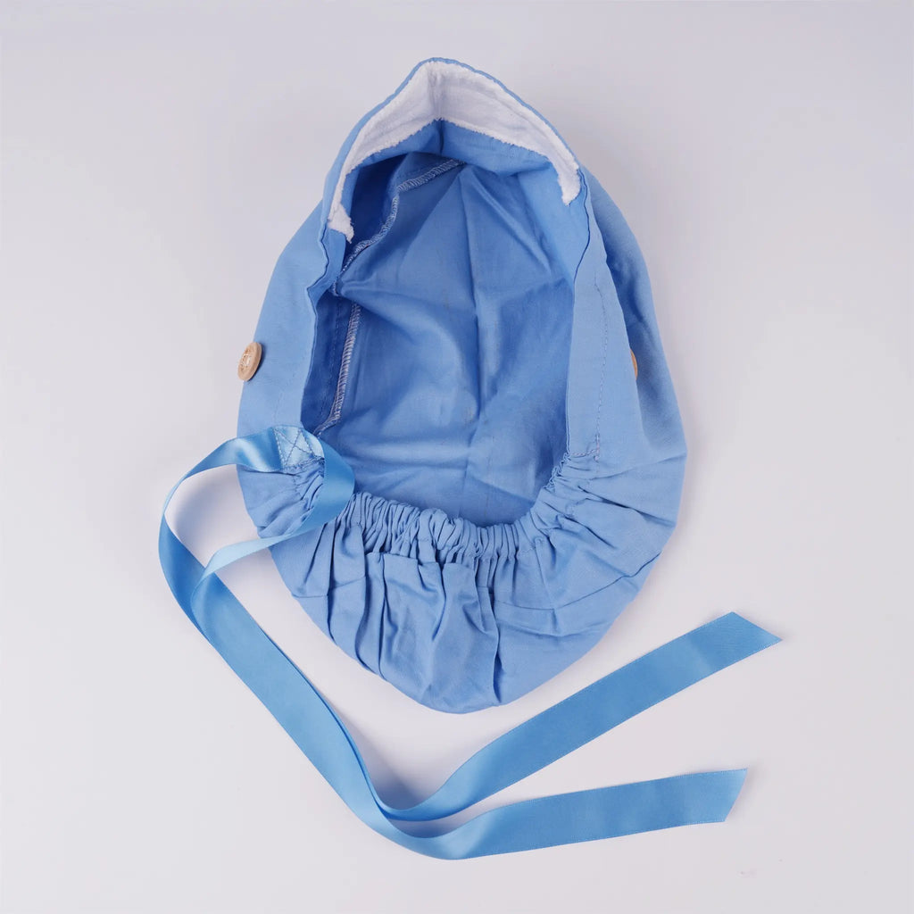 Solid Blue Ponytail Scrub Cap
