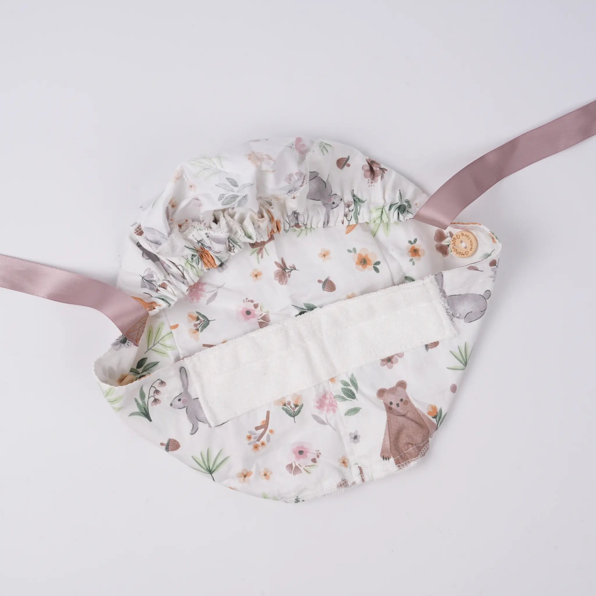 Woodland Bear Ponytail Scrub Cap