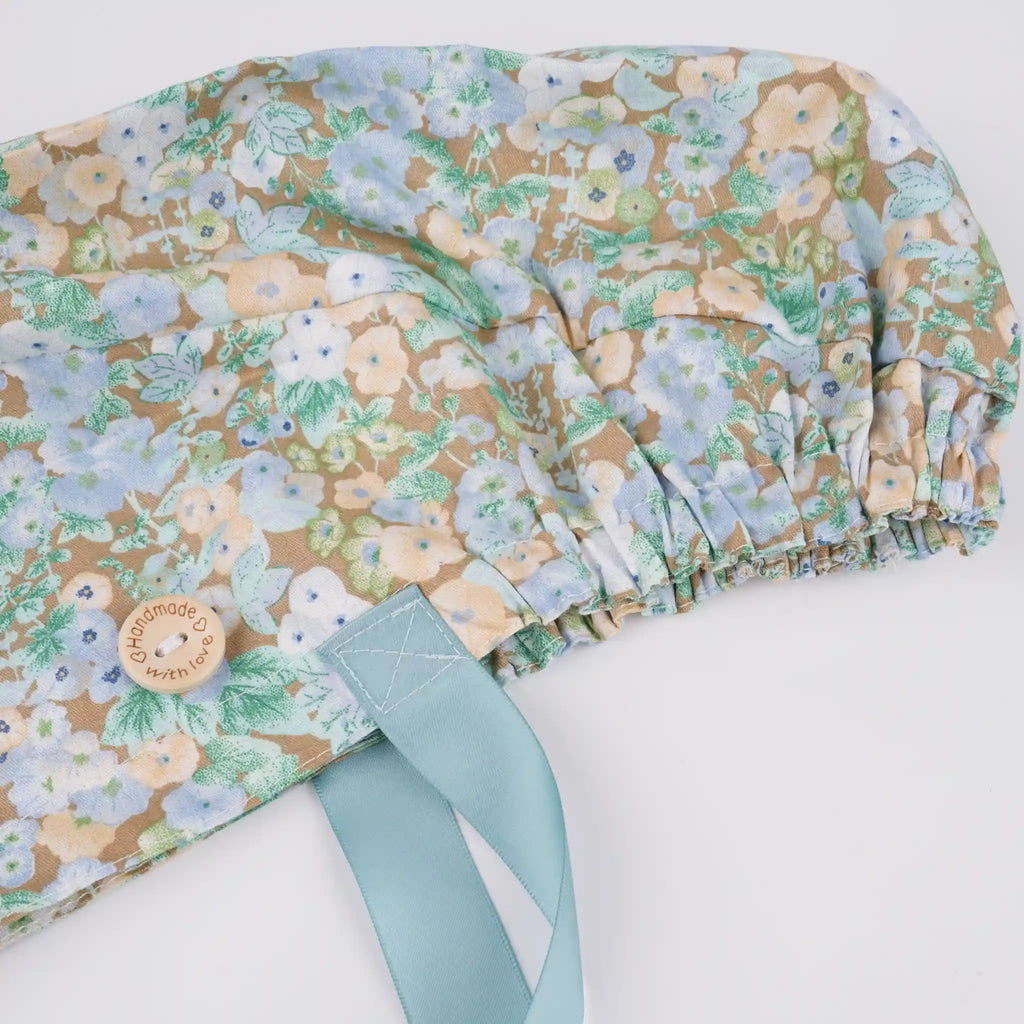 Berry Florals Ponytail Scrub Cap
