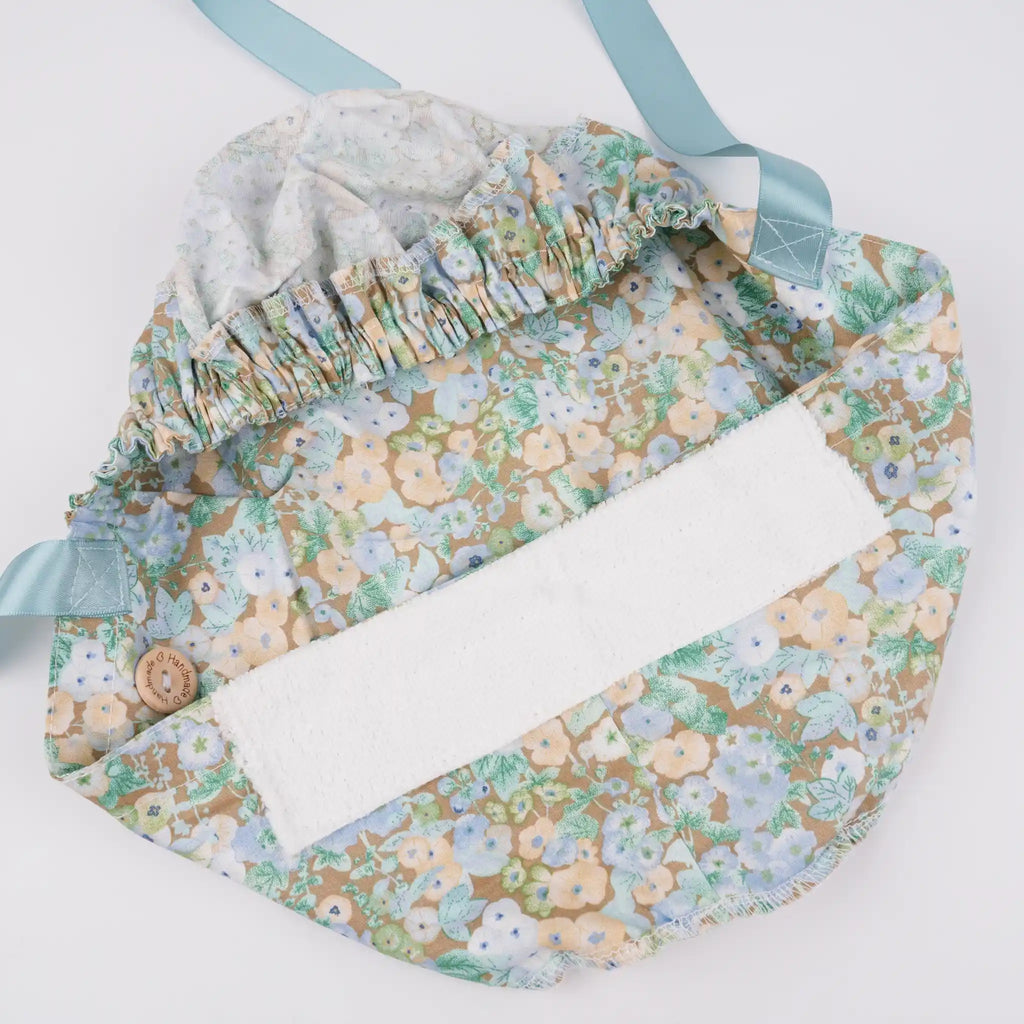 Berry Florals Ponytail Scrub Cap