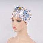 Blue Pink Butterfly Euro Scrub Cap