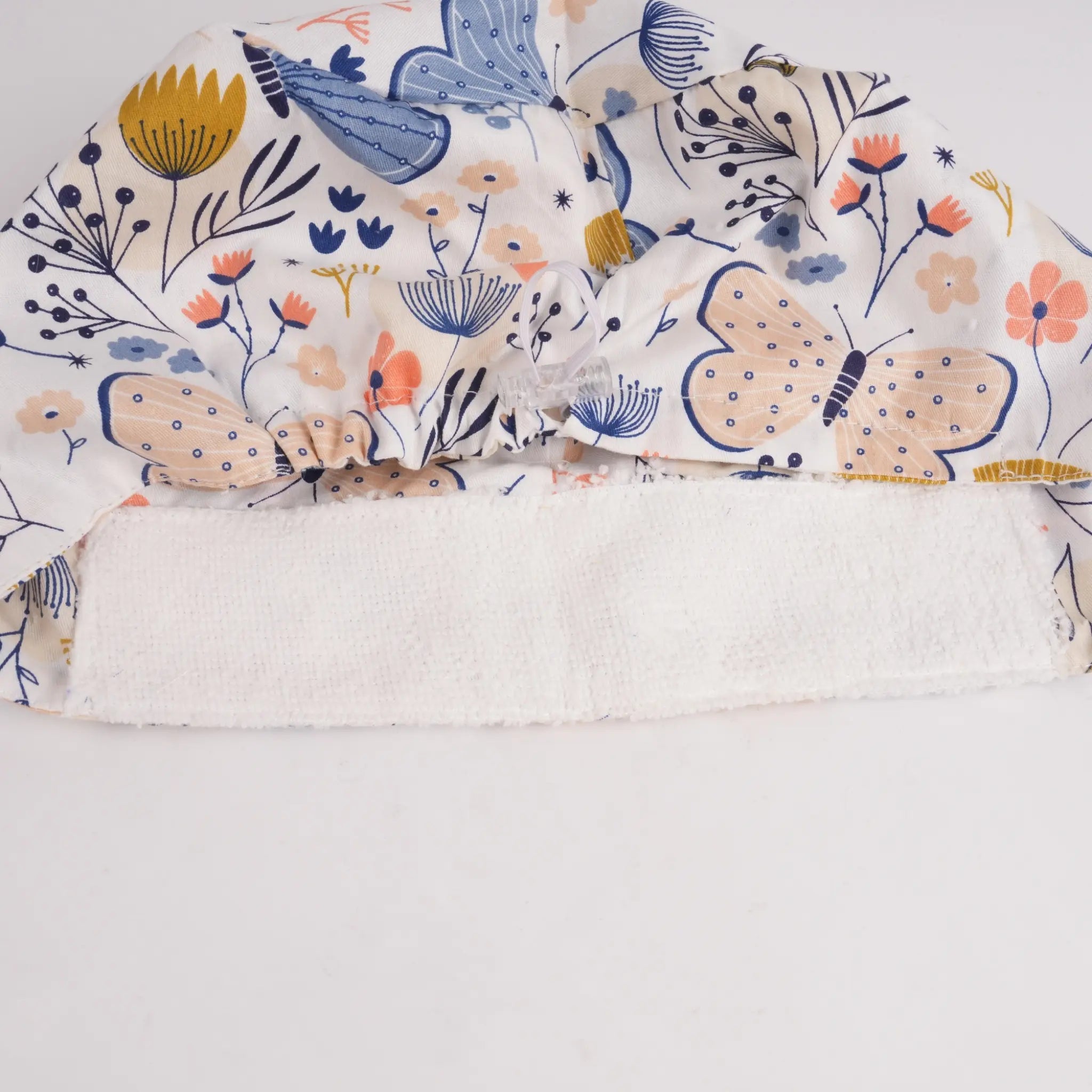 Blue Pink Butterfly Euro Scrub Cap