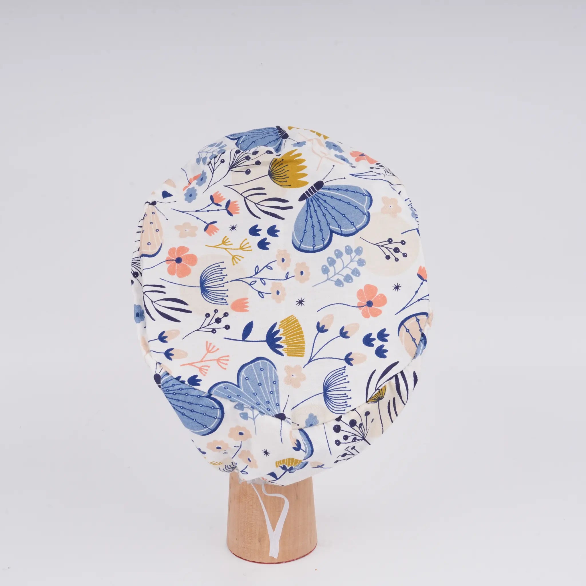 Blue Pink Butterfly Euro Scrub Cap