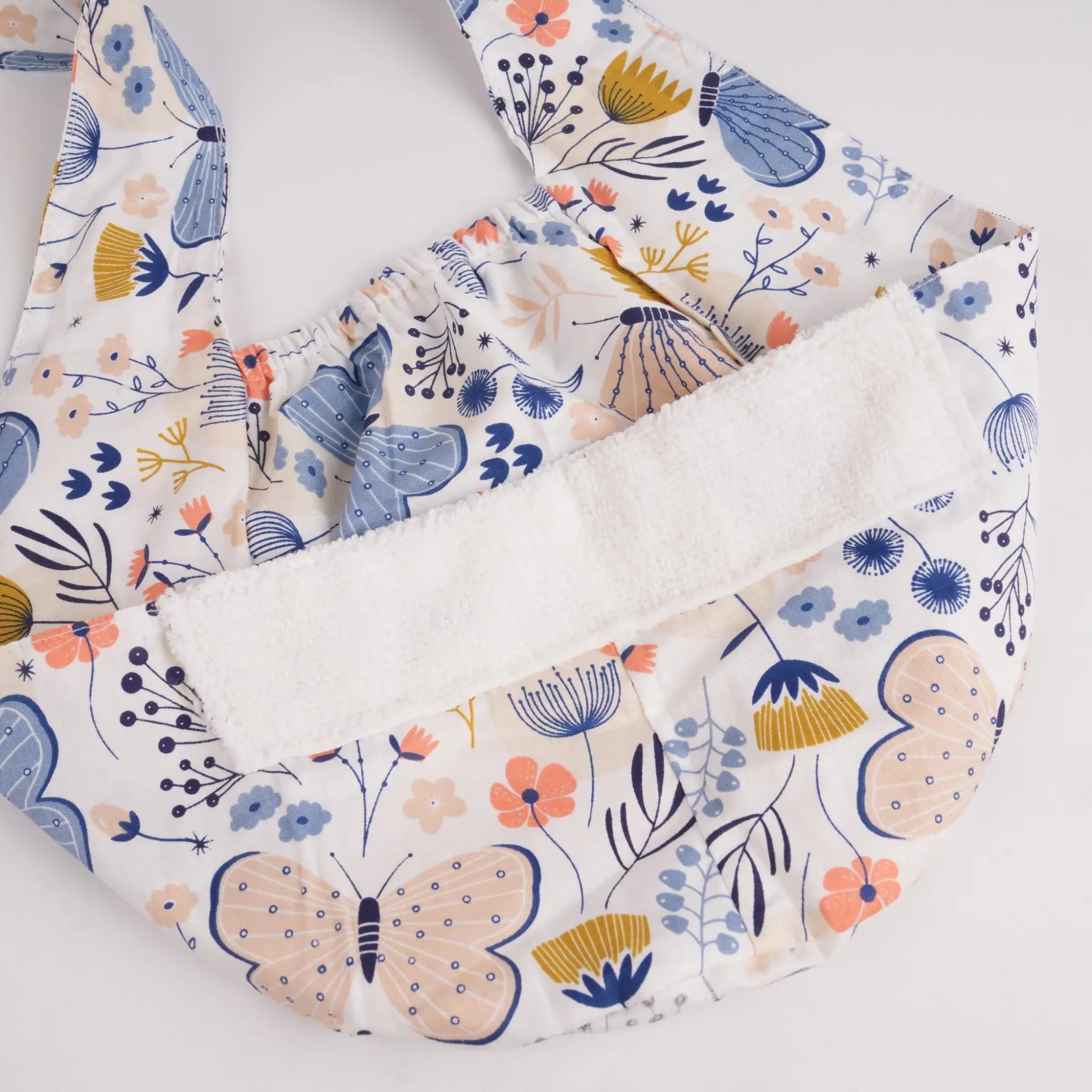 Blue Pink Butterfly Tie Back Scrub Cap