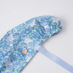 Puppy & Blue Floral Ponytail Scrub Cap