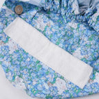 Puppy & Blue Floral Ponytail Scrub Cap