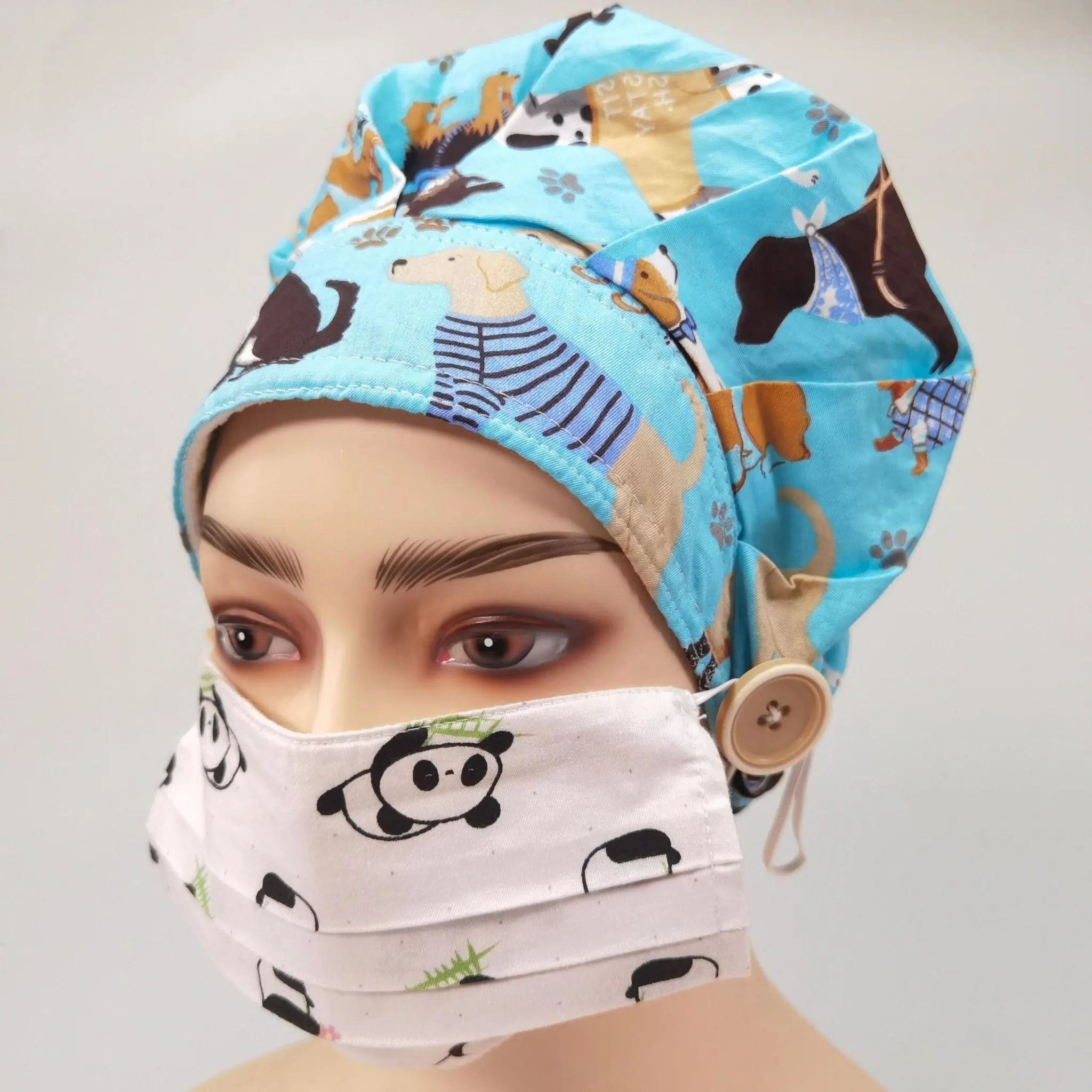 Blue Dogs Bouffant Scrub Cap