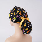 Halloween Broom Ponytail Scrub Cap