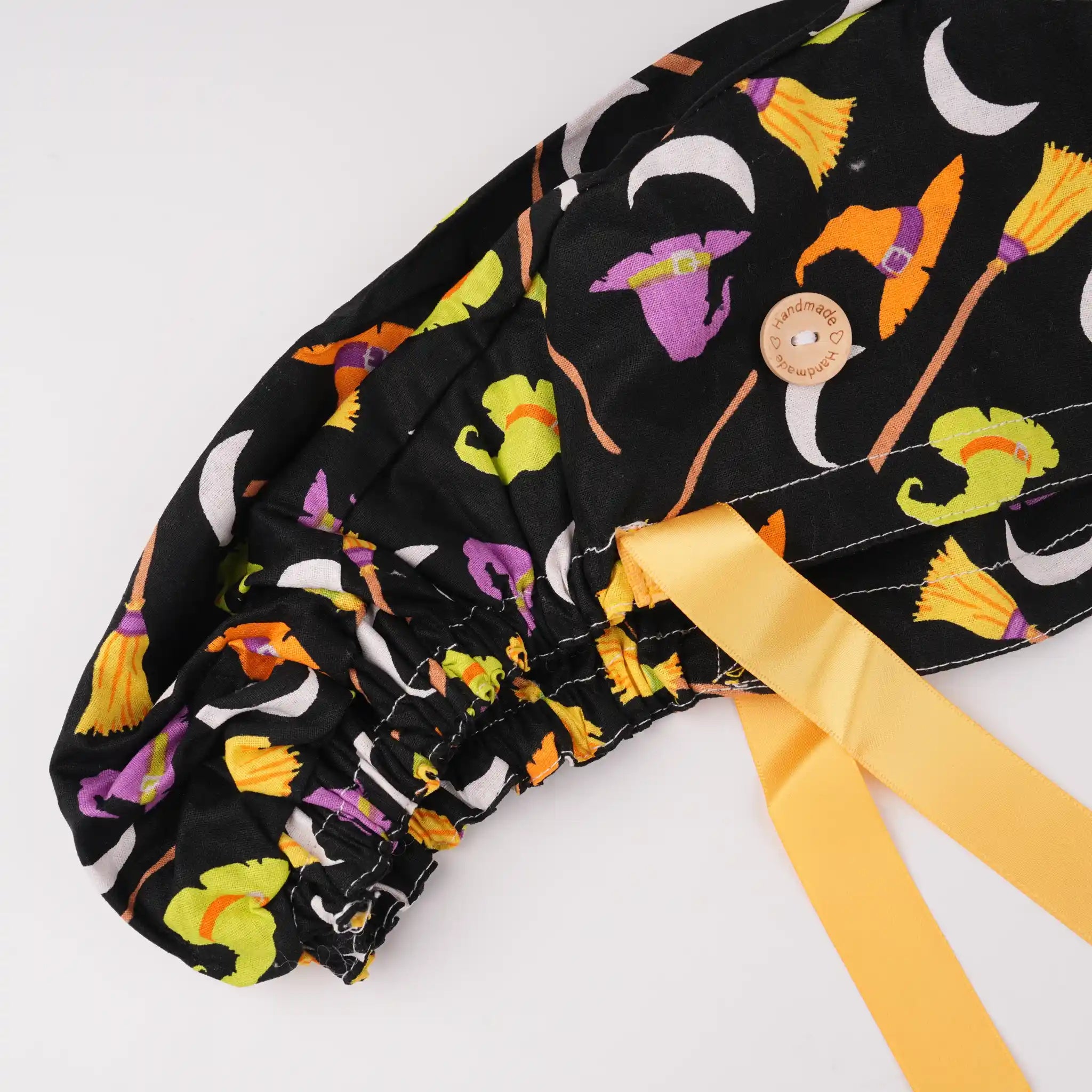 Halloween Broom Ponytail Scrub Cap