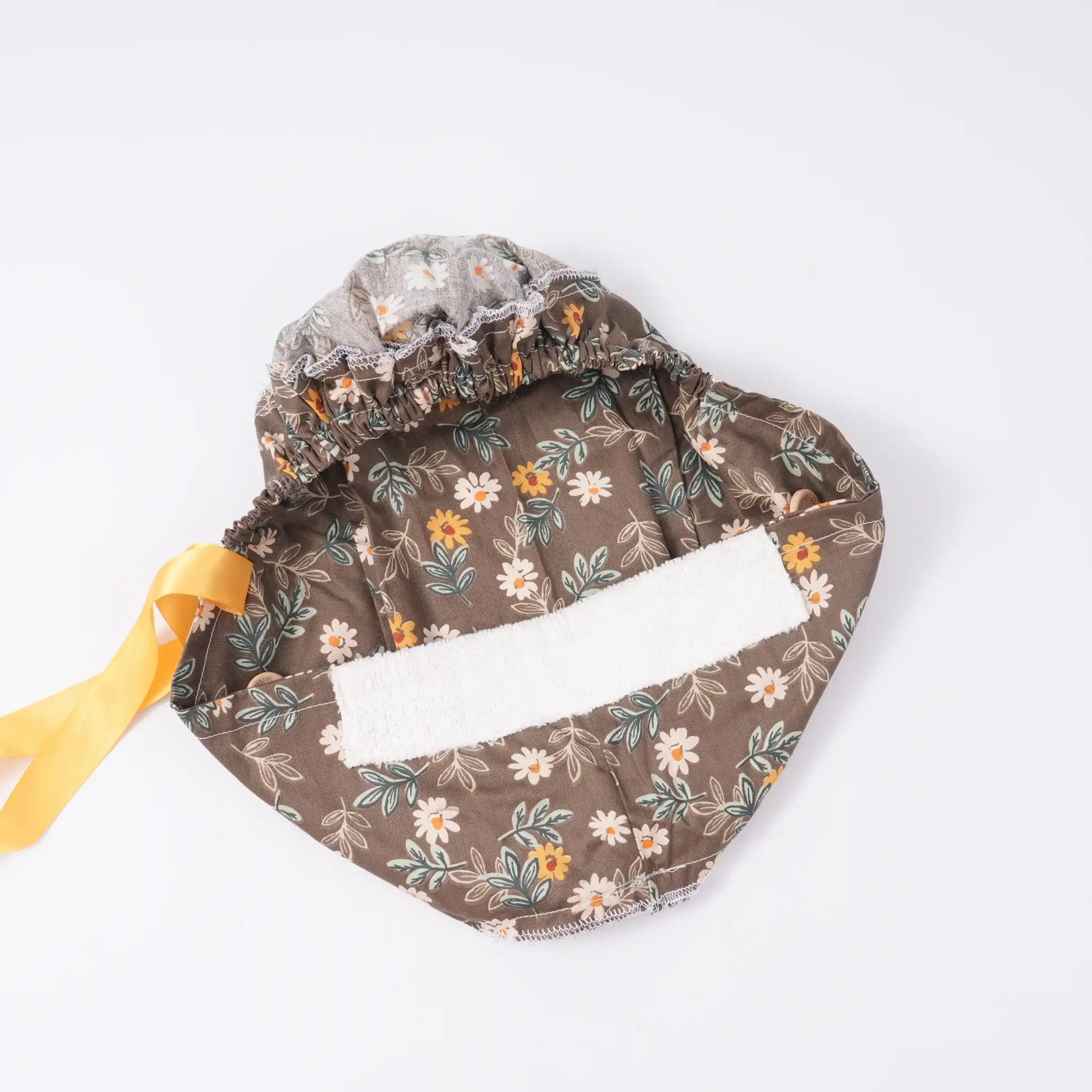 Brown Daisy Ponytail Scrub Cap