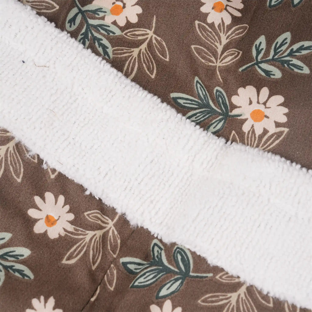 Brown Daisy Ponytail Scrub Cap