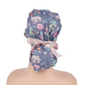 Bunny & Flowers Ponytail Scrub Cap