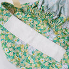 Green Bunny Floral Ponytail Scrub Cap