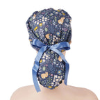 Bunny Flowers Ponytail Scrub Cap