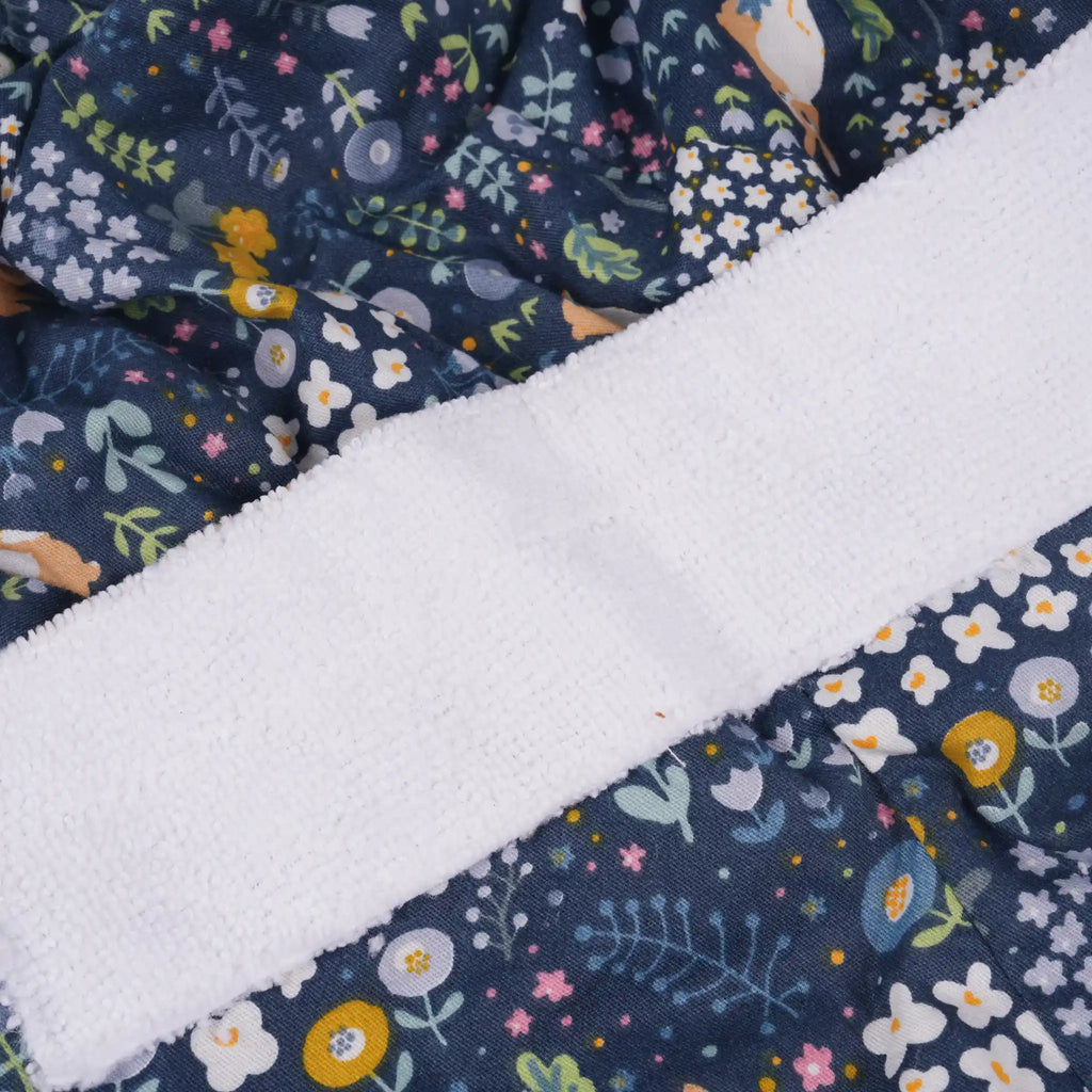 Bunny Flowers Ponytail Scrub Cap