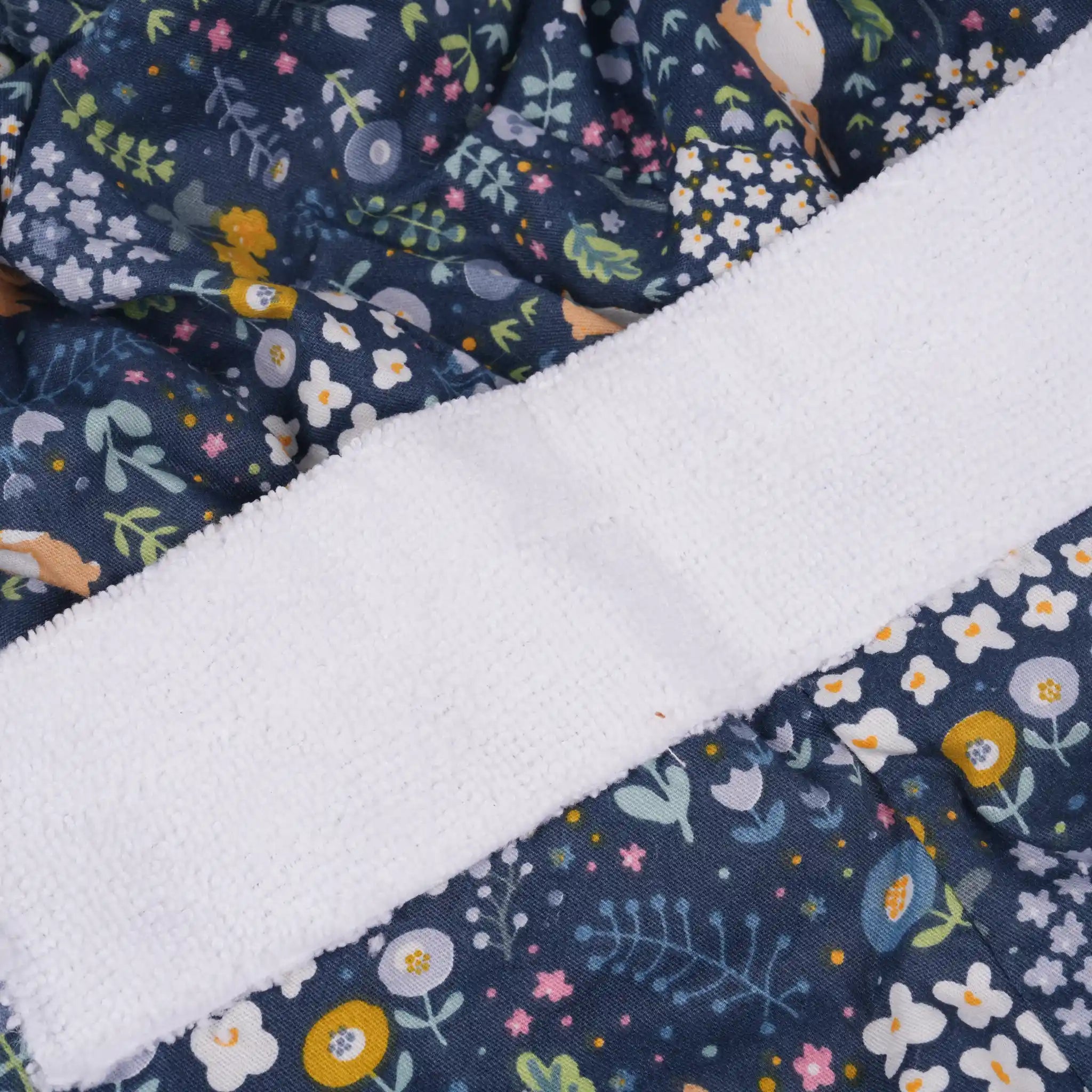 Bunny Flowers Ponytail Scrub Cap