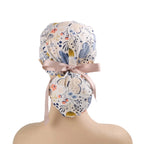 Butterfly Florals Ponytail Scrub Cap