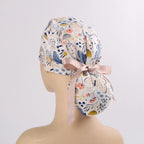 Butterfly Florals Ponytail Scrub Cap