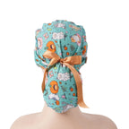 Cat & Pumpkin Ponytail Scrub Cap